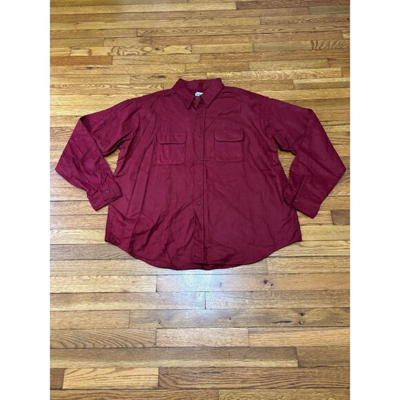 Five Brother Mens Flannel Button Down Shirt Sz 3XL Red Chamois Vintage USA Made - Picture 1 of 7